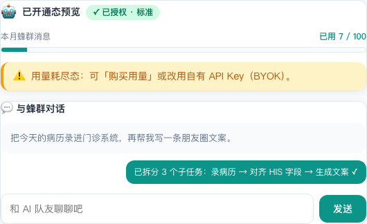 蜂群对话示意