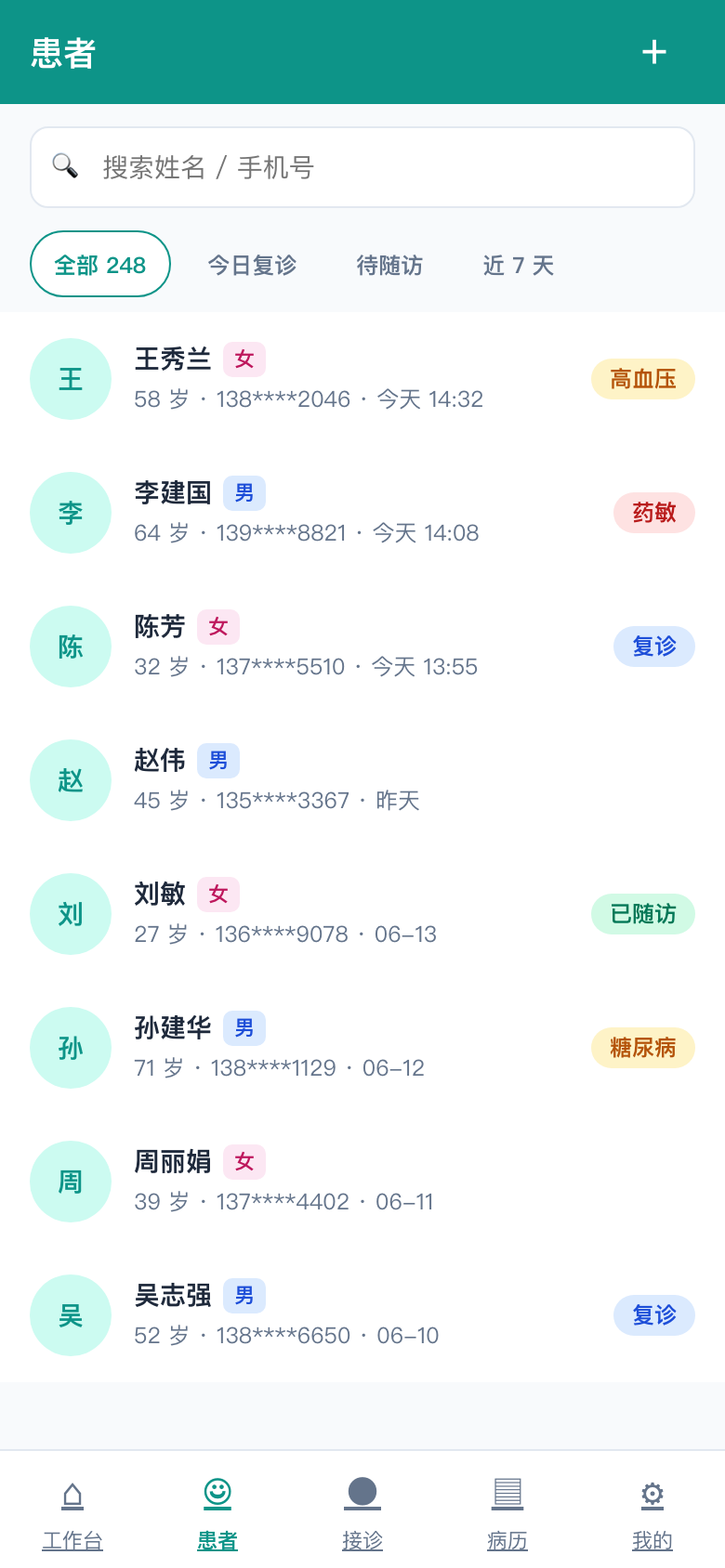 患者搜索示意
